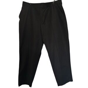 Lands End Black High Rise‎ Pintuck Pencil Ankle Pants Women's Size 18W